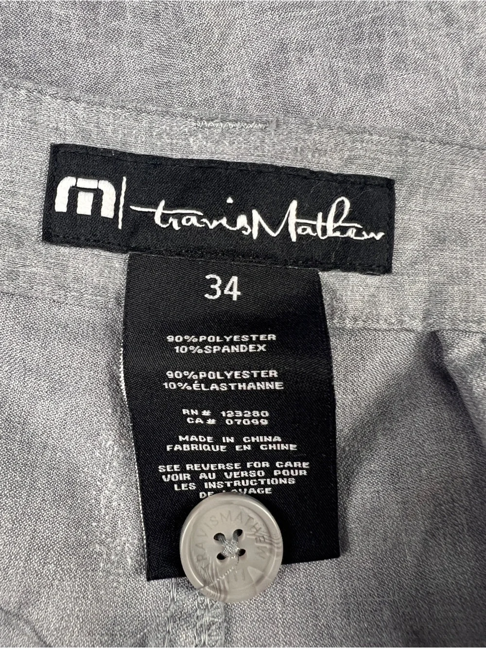 Travis Mathew Golf Shorts Mens 34 Gray Pineapple Print Pattern Stretch 1MU346